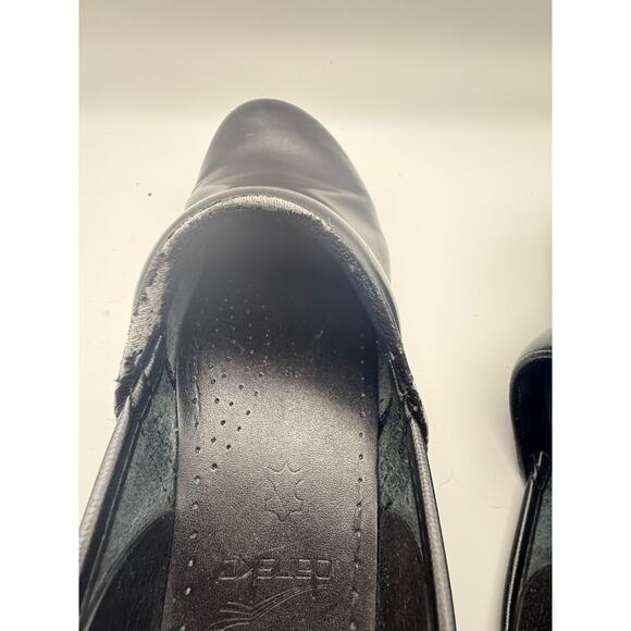 Dansko Black Leather Professional Clogs Size 38 Comfort Work Shoes Scandi Nurse - Picture 6 of 6